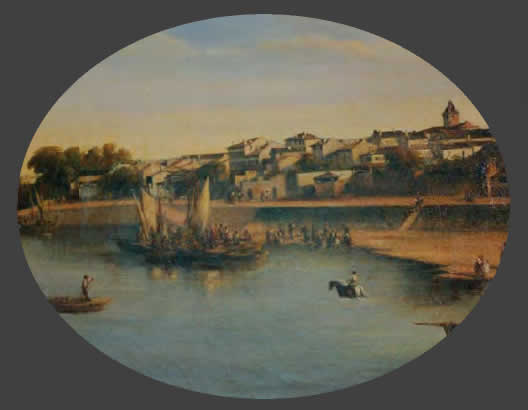 Sainte-Foy-la-Grande avant 1846, huile sur toile- Mairie Sainte-Foy-la-Grande avant 1846, huile sur toile- Mairie